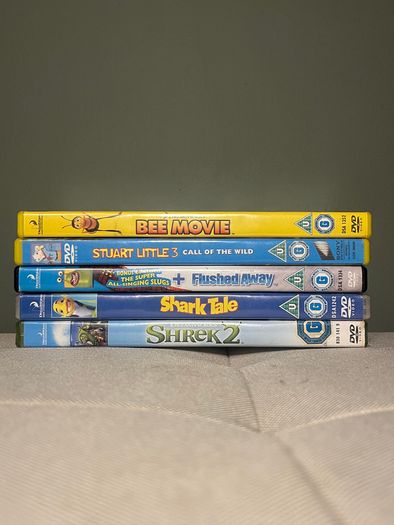 Animated Kids DVD Bundle Shrek 2 Bee Movie Shark Tale 5 Films
