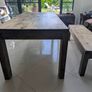 Wood kitchen table and bench Image 8