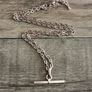 Antique Silver Plated T-bar Necklace Image 4