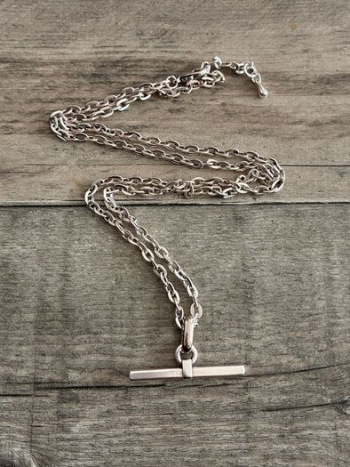 Antique Silver Plated T-bar Necklace