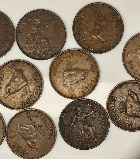 Great Britain 1/4d Farthing Lot 1886 1934 1926 1939 1943 1944 1945 1947 1951 1952x2