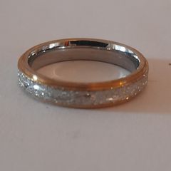 Rose Gold and silver plated meteorite ring size 7