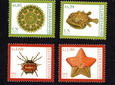 2010 United Nations Vienna Austria & Geneva Switzerland International Year of Biodiversity Commemorative Stamps Mint Never Hinged (MNH)