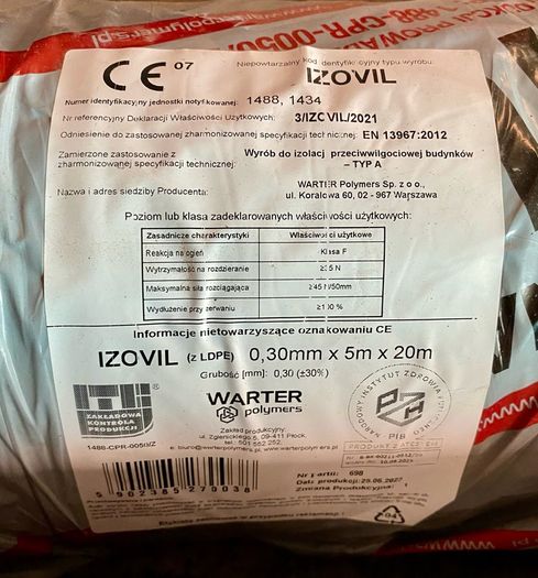 IZOVIL Heavy Gauge DPM Damp Proof Membrane 0.30mm 300 micron 5m x 20m roll