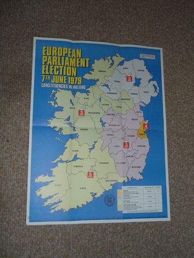 European Parliament Election 7 June 1979 - Constituencies In Ireland - Official Poster