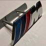 BMW M Power Chrome Car Front Grille Badge Emblems Stickers for BMW M M3 M4 M5 X5 X6 E46 E39 E90 E60 E36 F30 F10 E34 X5 E53 E30 F20 E92 E87 Image 2