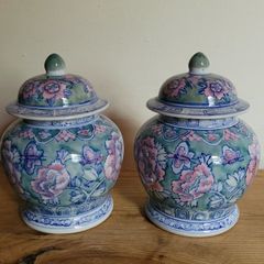 Vintage pair of ginger jars