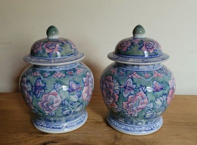 Vintage pair of ginger jars