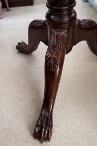 Antique Mahogany Tilt Top Tripod Table Ball & Claw Feet