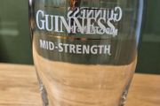 Guinness mid-strength pint glasses