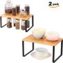 Bamboo Kitchen Cabinet Counter Shelf Organiser Cupboard Organiser - Brand New Image 4