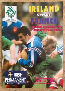 Very Rare 1995 Ireland v France - Five Nations Championship Programme