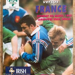 Very Rare 1995 Ireland v France - Five Nations Championship Programme