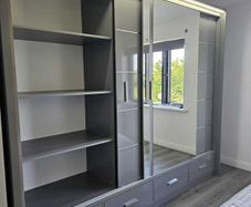 Sliding Doors Wardrobe Sycylia 253cm LED - Grey