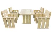 5 Piece Outdoor Dining Set Impregnated Pinewood
