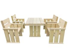 5 Piece Outdoor Dining Set Impregnated Pinewood