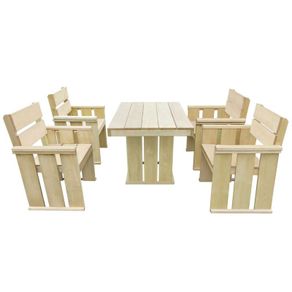 5 Piece Outdoor Dining Set Impregnated Pinewood