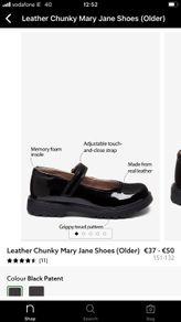 Next black chunky leather Mary Jane shoes Uk 3