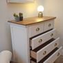 Beautiful 6 Drawer Chest of Drawers with Natural Wood Top Image 4
