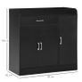 Sideboard Buffet, Storage Cabinet with Drawer, 3 Doors and Adjustable Shelf, Black Image 2