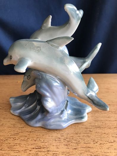 Two Dolphin Ornaments + dolphin mobile