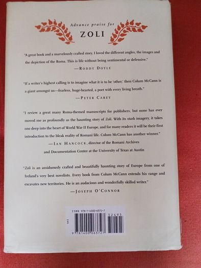 Colum McCann / ZOLI / 2006/ 1st American edition