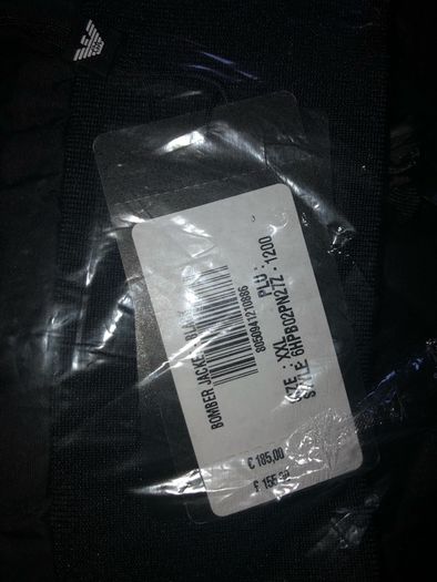Emporio armani EA7 bomber jacket hoodie size XXL BLACK