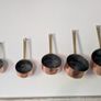 Set of 6 graduated copper saucepans with brass handles Image 2
