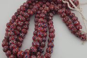 Antique Venetian Style Thousand Blue Eyes Red Glass Beads Necklace Strand