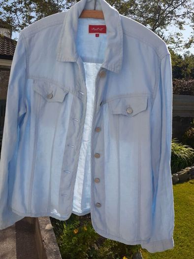New blue fabulous linen sporty and smart pretty jacket