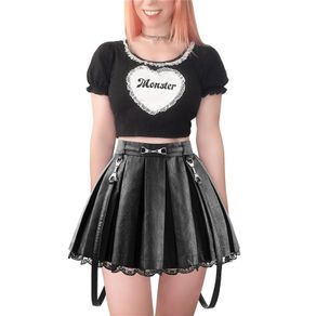 Littleforbig mini skirt leather