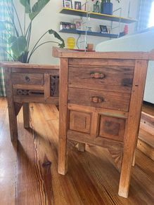 Pair of Imported Solid Wood Side Tables /Lockers