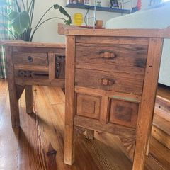 Pair of Imported Solid Wood Side Tables /Lockers