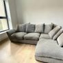 Grey corduroy corner sofa Image 4