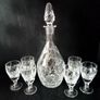 Vintage Lead Crystal Baccarat Style Decanter and 6 glasses set Image 2
