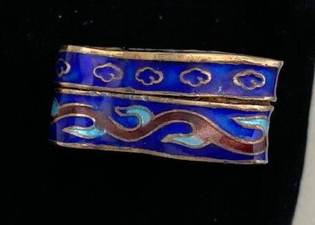 Mid Century Chinese Cloisonne Enamel Butterfly Trinket Box
