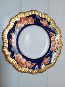 Caverswall Decor Wall Hanging Hand Painted Plate Gold Leaf
