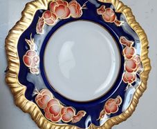 Caverswall Decor Wall Hanging Hand Painted Plate Gold Leaf