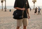 Gucci  Messenger Leather and Nylon Bag