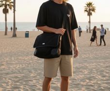 Gucci  Messenger Leather and Nylon Bag