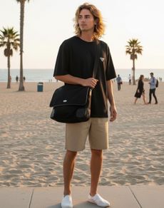 Gucci  Messenger Leather and Nylon Bag