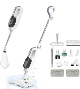 Steam Mop 12-in-1 with Detachable Handheld Floor Steam Cleaner 3 Steam Levels, 470ml Water Tank, 15s Heat-Up, Continuous Steam, Fragrance Compartment and Accessories for Sealed Hard Floors