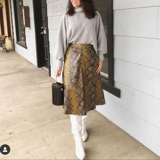 ZARA  shiny SNAKESKIN print skirt bloggers favourite