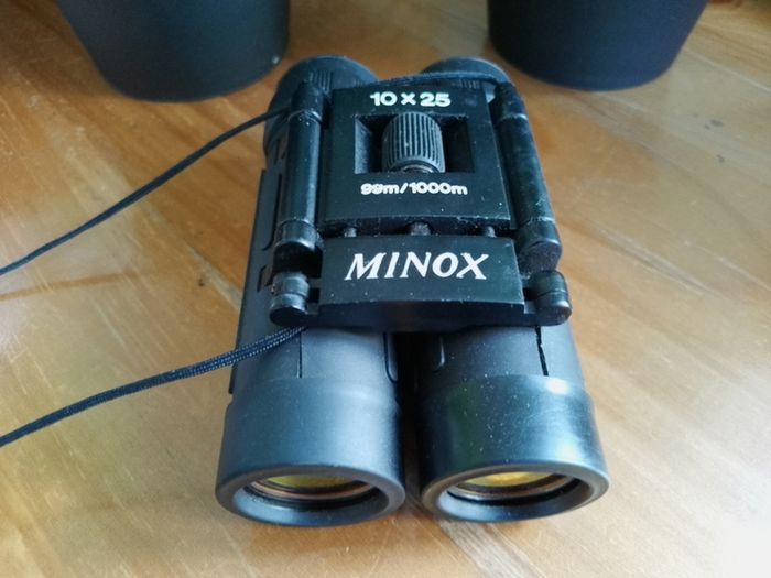 Vintage Minox BD 10x25 Compact Binoculars, German Precision Optics, Rare 99m/1000m Field of View,Folding Pocket Binoculars, Original Styling