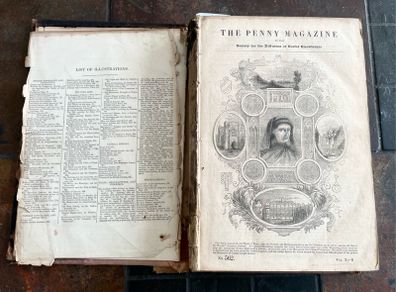 1841 Antique Book - The Penny Magazine (bound issue)