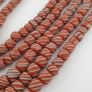 Vintage African white Stripe Orange 7.1mm - 7.5mm Glass Beads Necklace Image 3