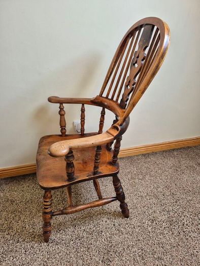 Authentic 19th-Century English High-Back Windsor Armchair