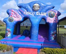 disco bouncy castle with slide