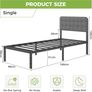 Single Bed Frame with Upholstered Headboard, 36 cm High, Heavy Image 9