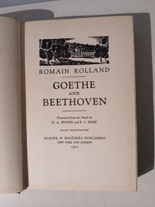 Goethe and Beethoven by Romain Rolland 1931 First Edition